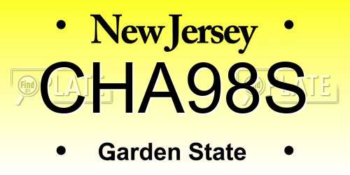 CHA98S New Jersey License Plate