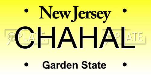 CHAHAL New Jersey License Plate