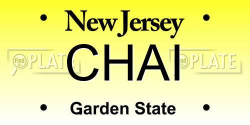 CHAI New Jersey License Plate