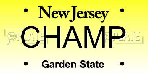 CHAMP New Jersey License Plate