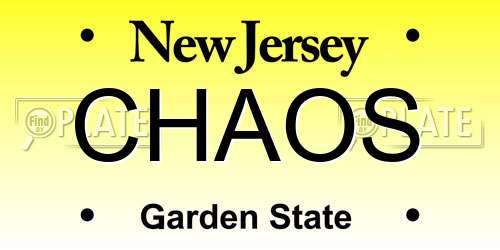 CHAOS New Jersey License Plate