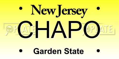 CHAPO New Jersey License Plate