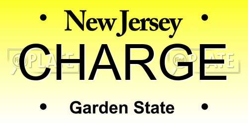 CHARGE New Jersey License Plate