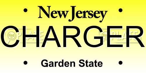 CHARGER New Jersey License Plate