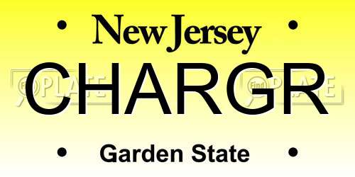 CHARGR New Jersey License Plate