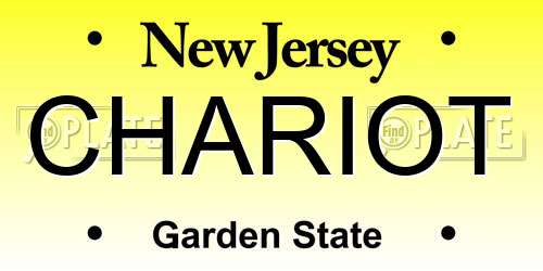 CHARIOT New Jersey License Plate