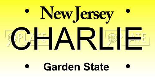 CHARLIE New Jersey License Plate