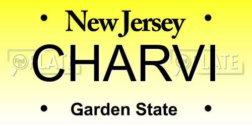CHARVI New Jersey License Plate