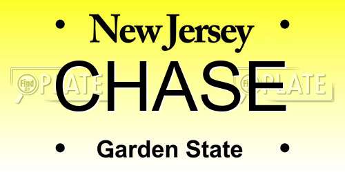 CHASE New Jersey License Plate