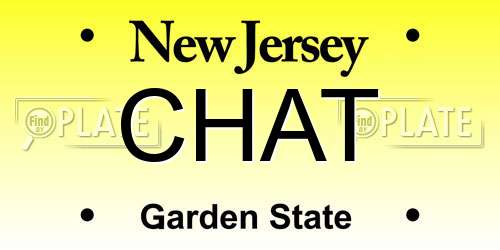 CHAT New Jersey License Plate