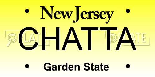 CHATTA New Jersey License Plate