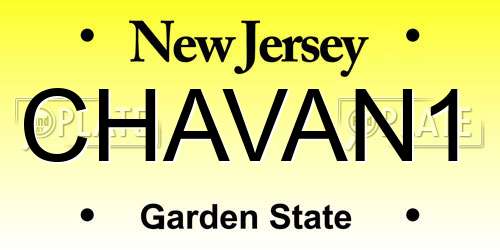 CHAVAN1 New Jersey License Plate