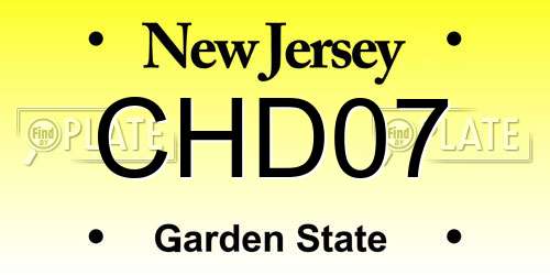 CHD07 New Jersey License Plate