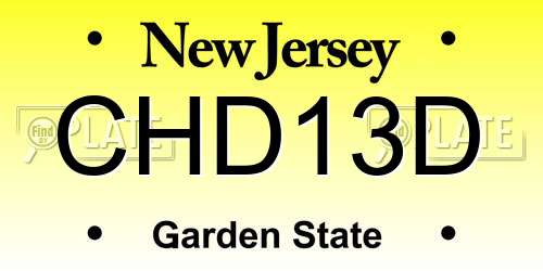 CHD13D New Jersey License Plate