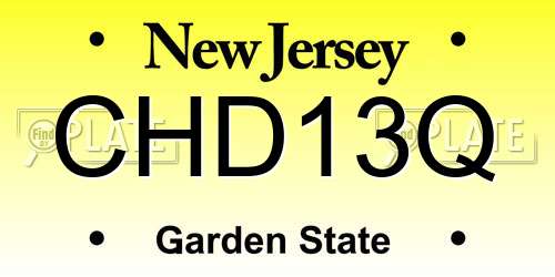 CHD13Q New Jersey License Plate