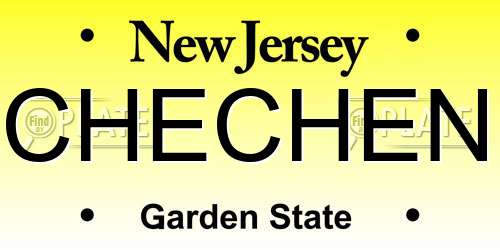 CHECHEN New Jersey License Plate