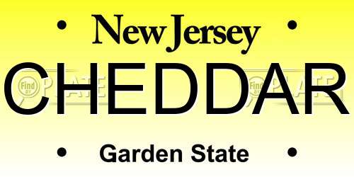 CHEDDAR New Jersey License Plate