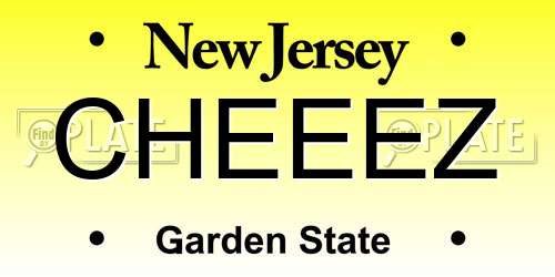 CHEEEZ New Jersey License Plate