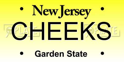CHEEKS New Jersey License Plate