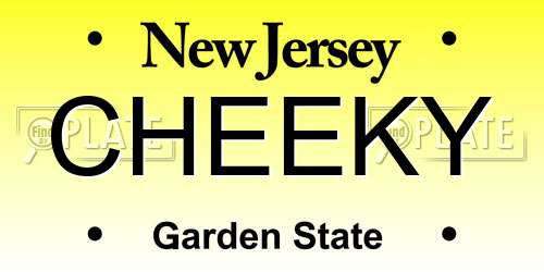 CHEEKY New Jersey License Plate