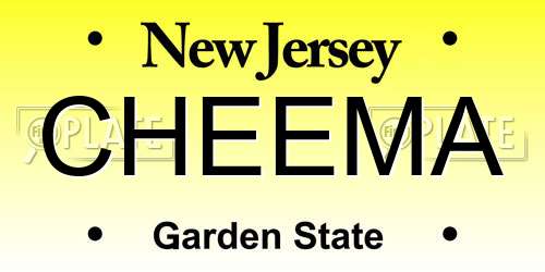 CHEEMA New Jersey License Plate