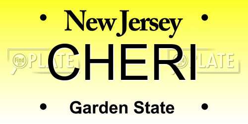 CHERI New Jersey License Plate