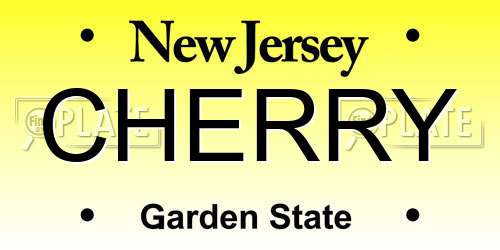 CHERRY New Jersey License Plate