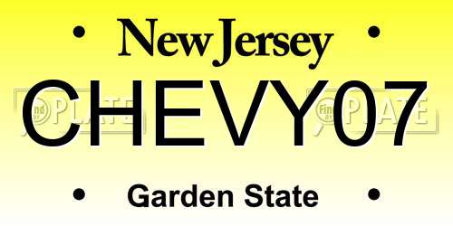 CHEVY07 New Jersey License Plate