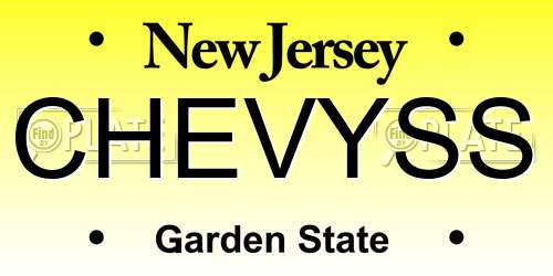 CHEVYSS New Jersey License Plate