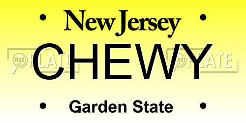 CHEWY New Jersey License Plate