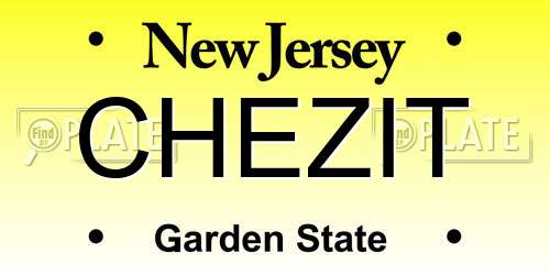 CHEZIT New Jersey License Plate