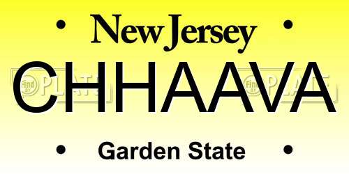 CHHAAVA New Jersey License Plate