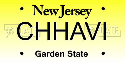 CHHAVI New Jersey License Plate