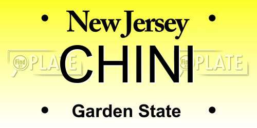 CHINI New Jersey License Plate