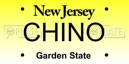 CHINO New Jersey License Plate
