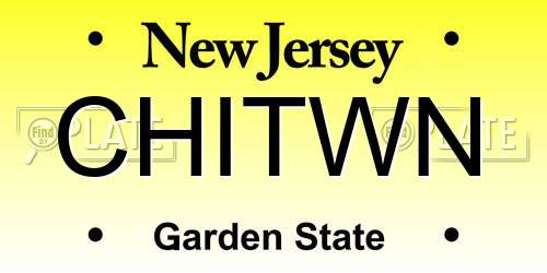 CHITWN New Jersey License Plate