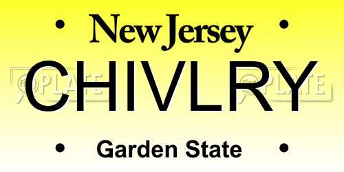 CHIVLRY New Jersey License Plate