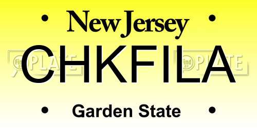 CHKFILA New Jersey License Plate