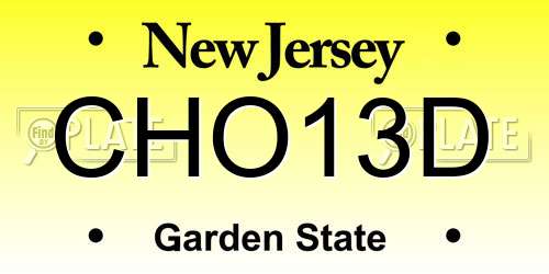 CHO13D New Jersey License Plate