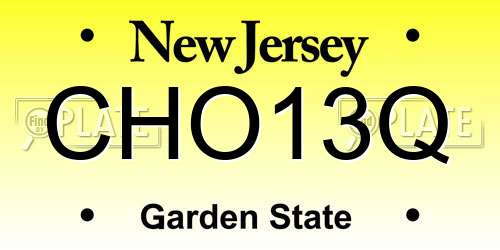 CHO13Q New Jersey License Plate