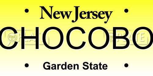 CHOCOBO New Jersey License Plate