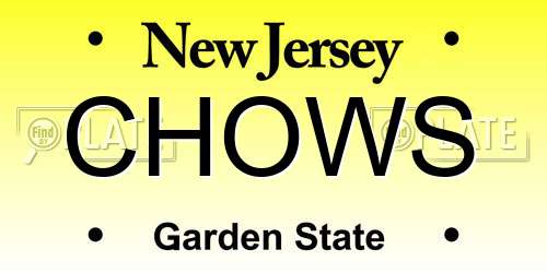 CHOWS New Jersey License Plate