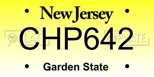 CHP642 New Jersey License Plate