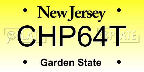 CHP64T New Jersey License Plate