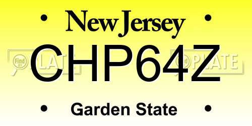 CHP64Z New Jersey License Plate