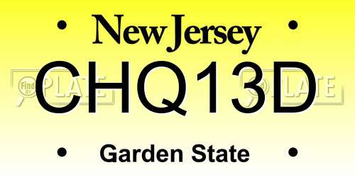 CHQ13D New Jersey License Plate