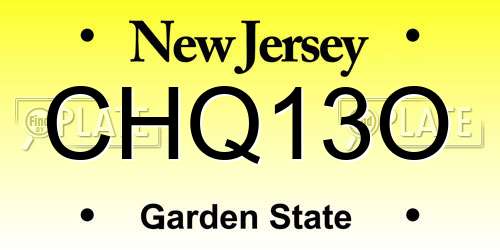 CHQ13O New Jersey License Plate