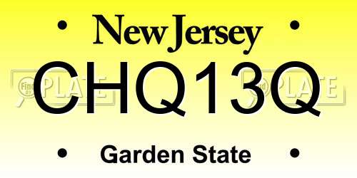 CHQ13Q New Jersey License Plate