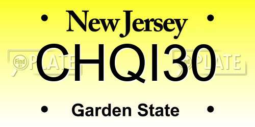 CHQI30 New Jersey License Plate