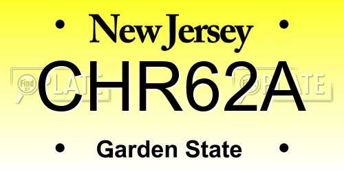 CHR62A New Jersey License Plate